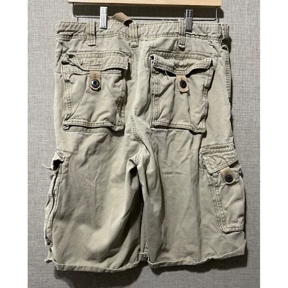 No Boundries Cargo Shorts Men's 30 Khaki Baggy Streetwear Distressed - Picture 8 of 9